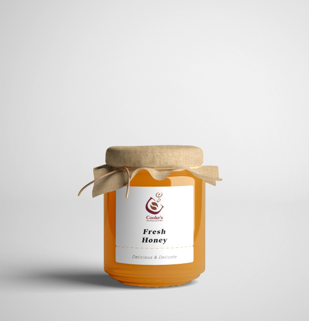 A jar mockup with the new logo on the label