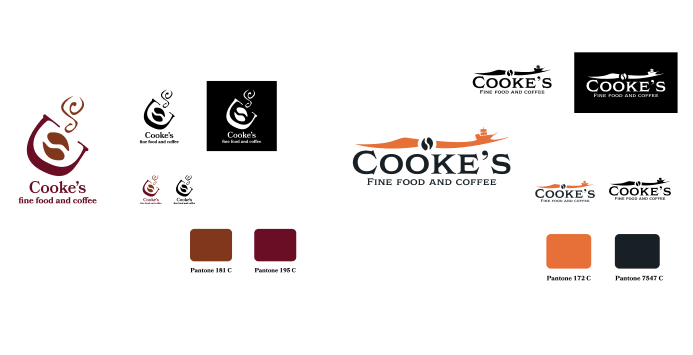 A layout of the last two logo designs